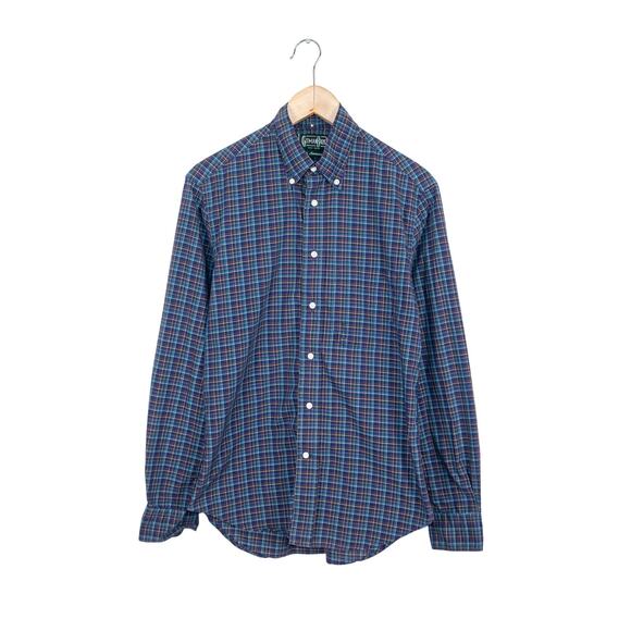 Gitman Bros Vintage 40th Anniversary Button Down Shirt Blue check Small - Picture 1 of 6